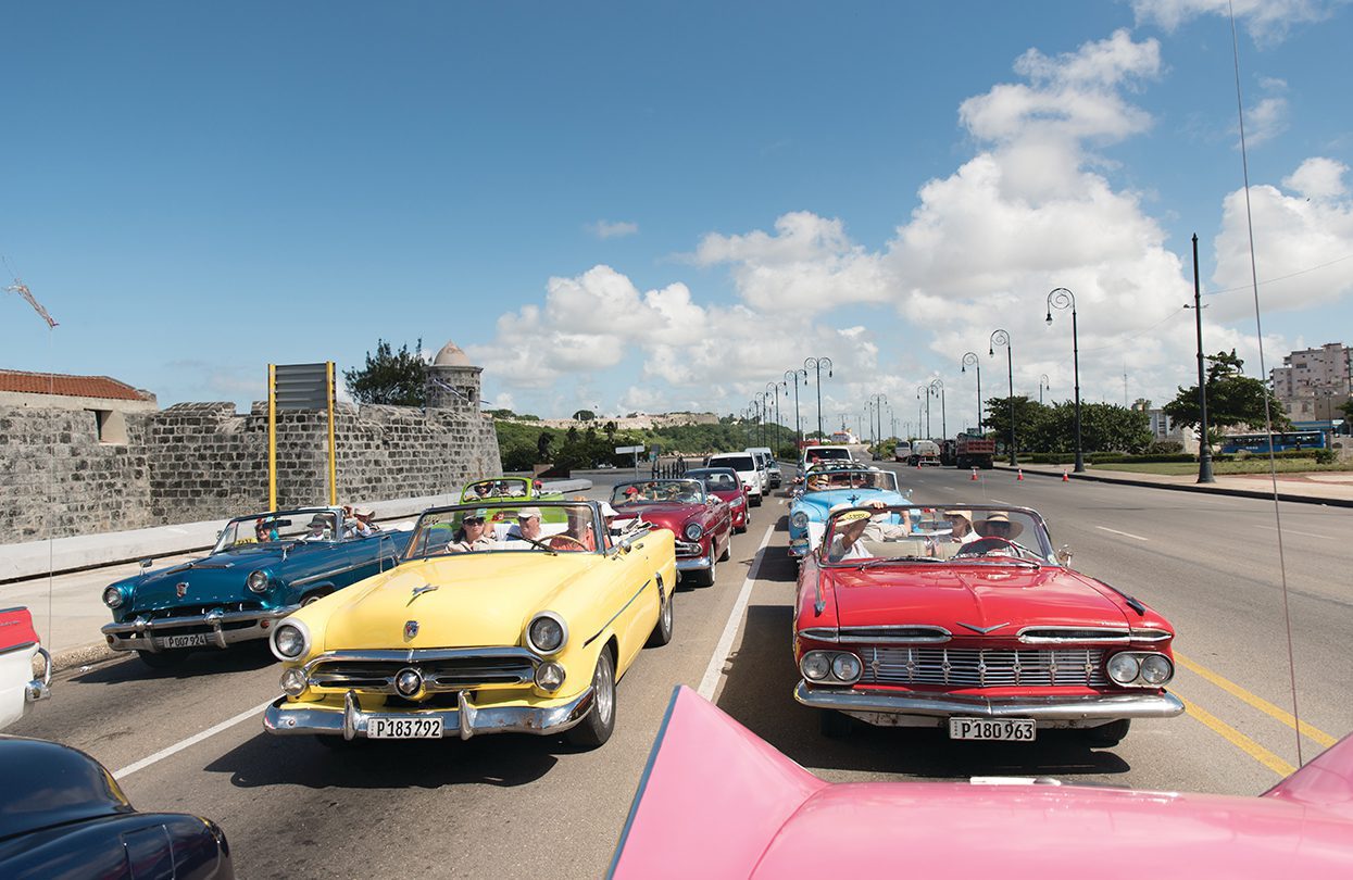 Cruise down the streets in a classic American car