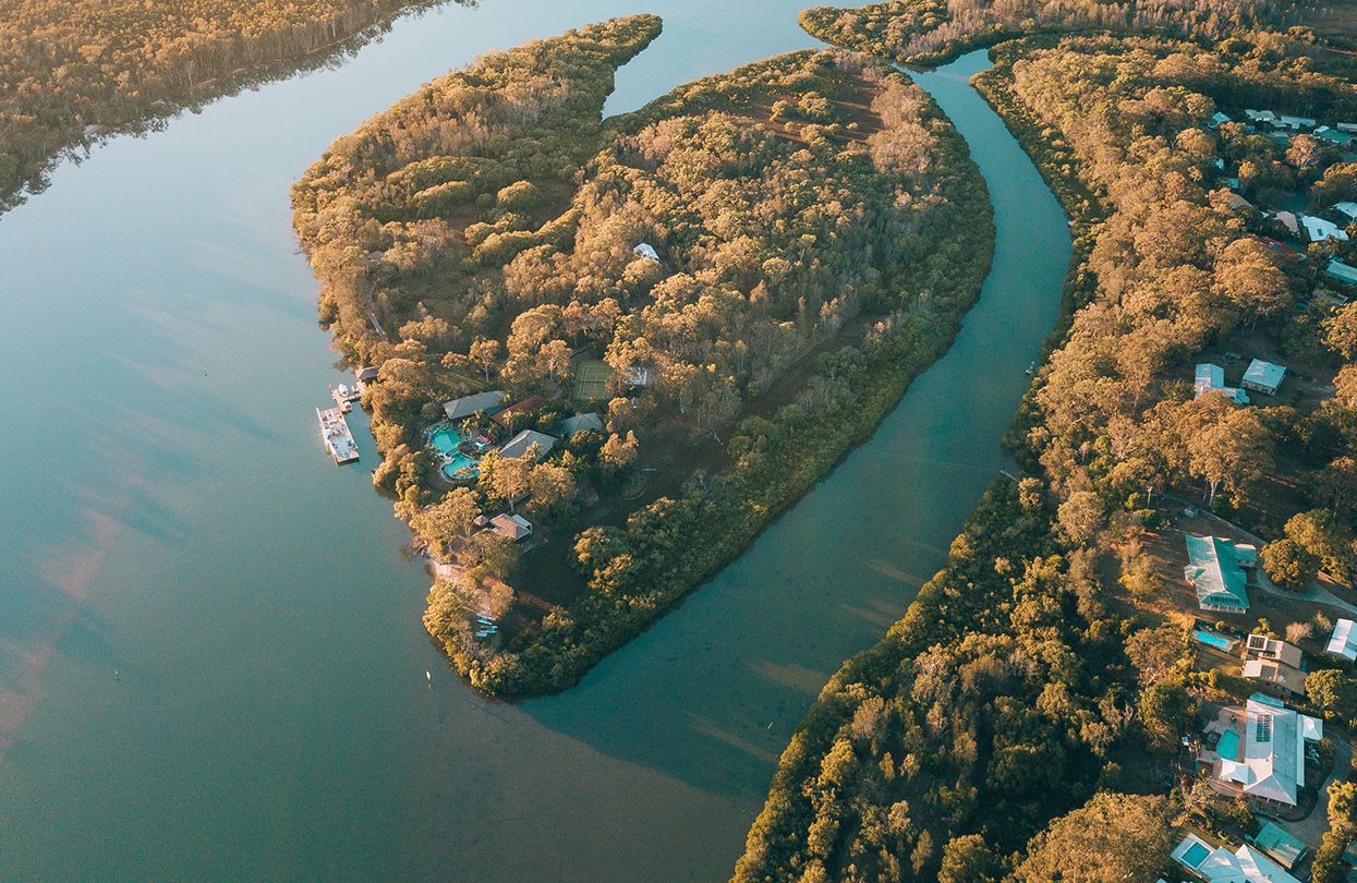 Makepeace Island's uniqueness doesn't just come from its name, but its elegant, natural shape