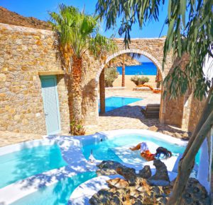 The Seafront Suite boasts a multi-level pond and waterfall, perfect for a leisurely float