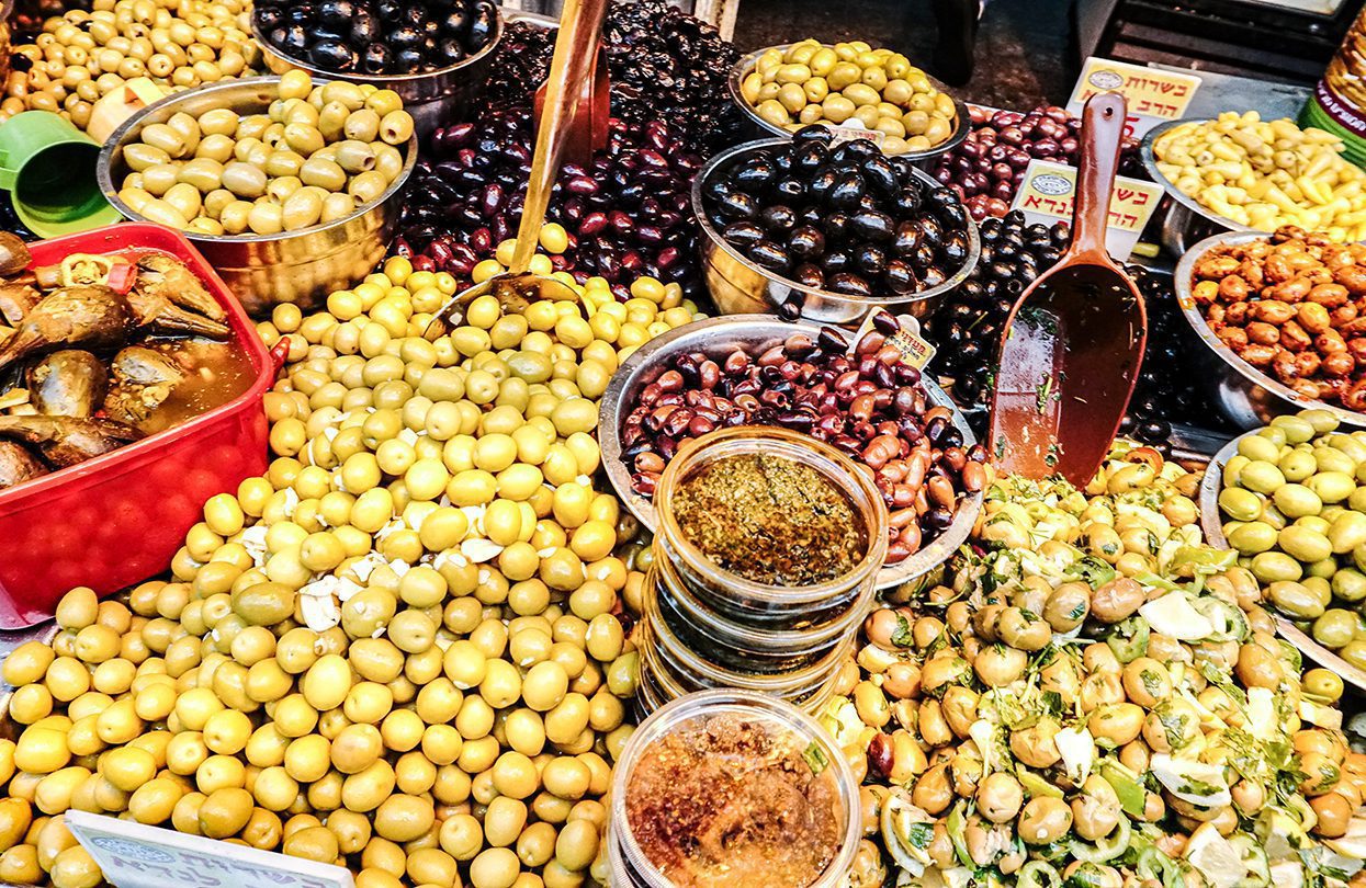 Olives in the Machne Yehuda Market - Israel