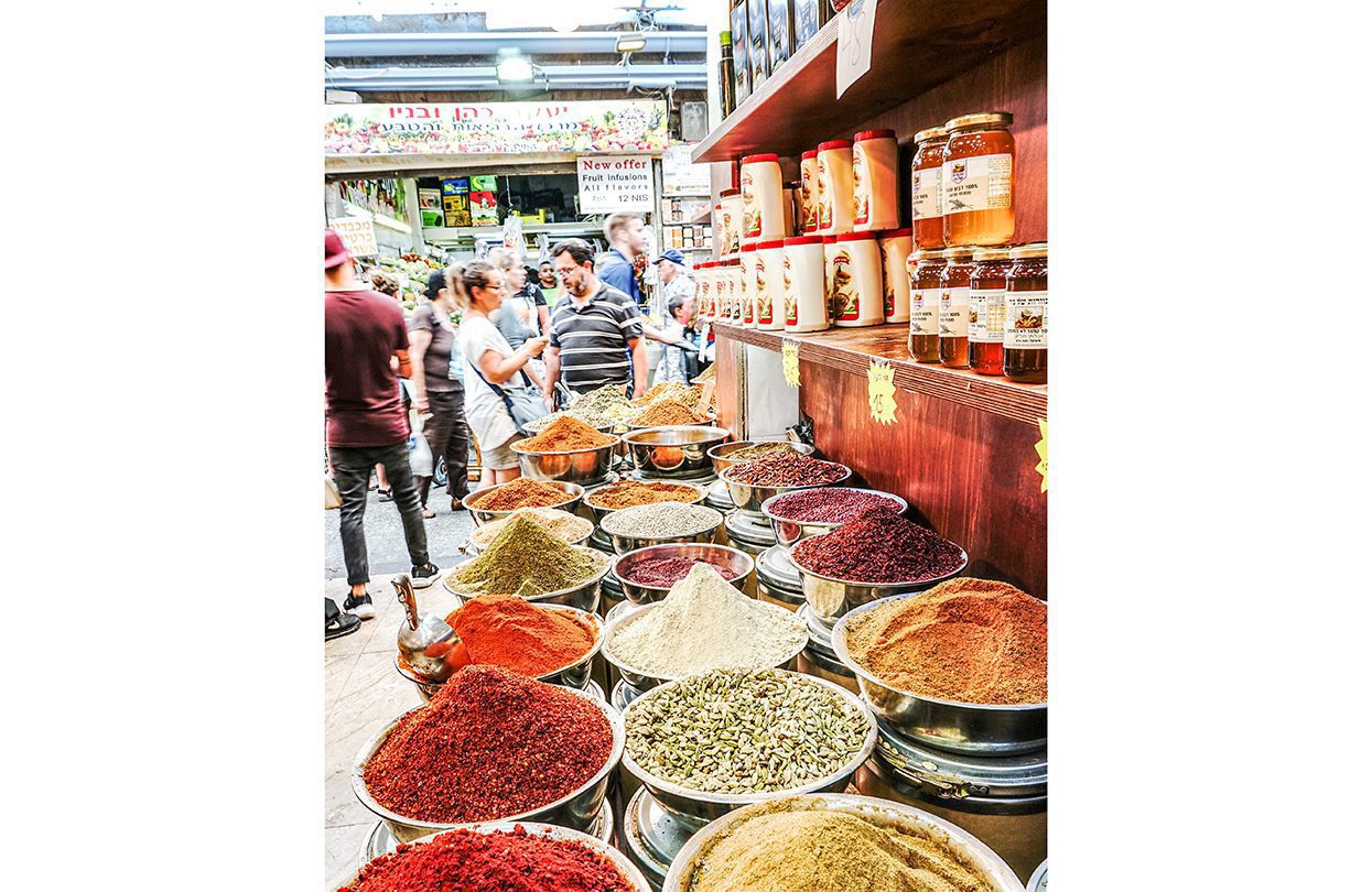 Spices such as za’atar and turmeric in Machne Yehuda - Israel