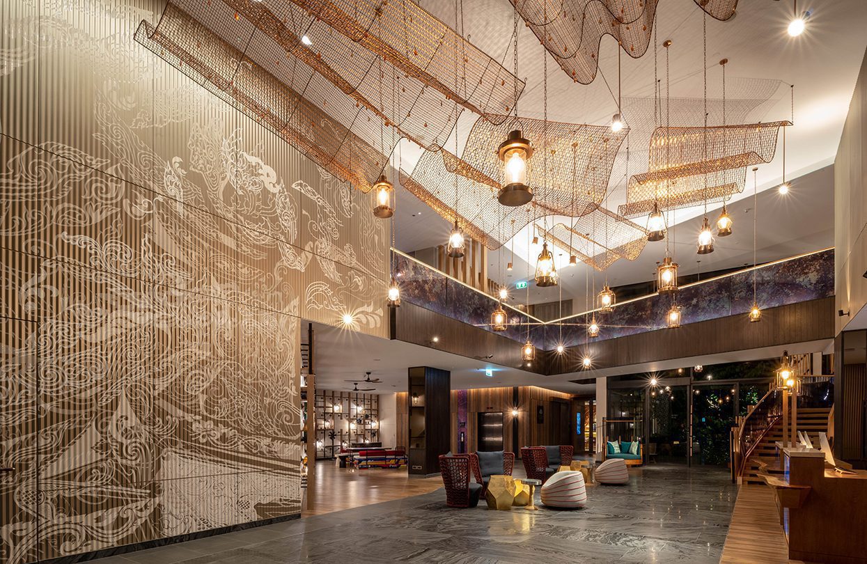 Indigo Phuket welcomes guests with a dramatic, glistening lobby
