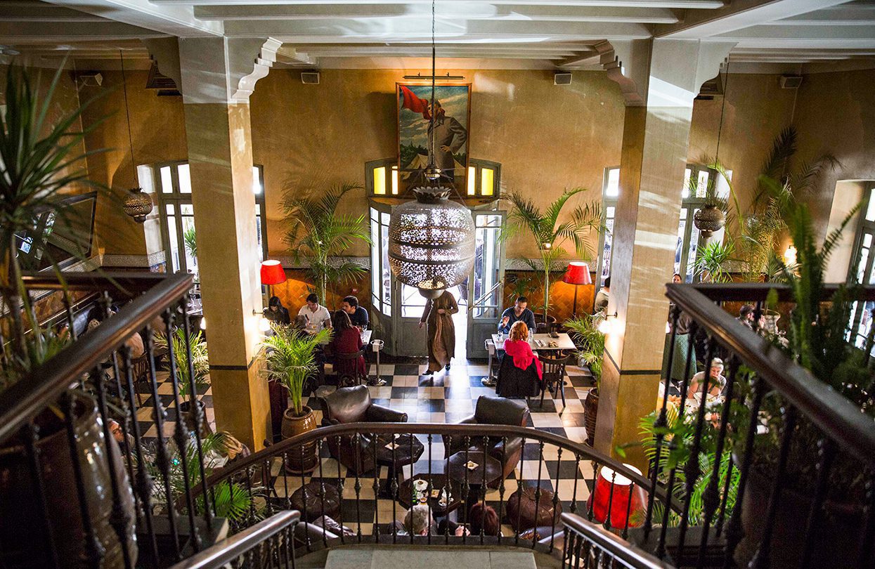 The staircase at the Grande Cafe de la Poste