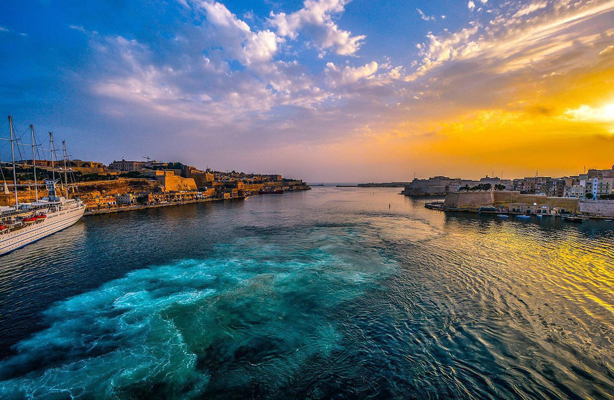 A stunning view of Malta by sunset