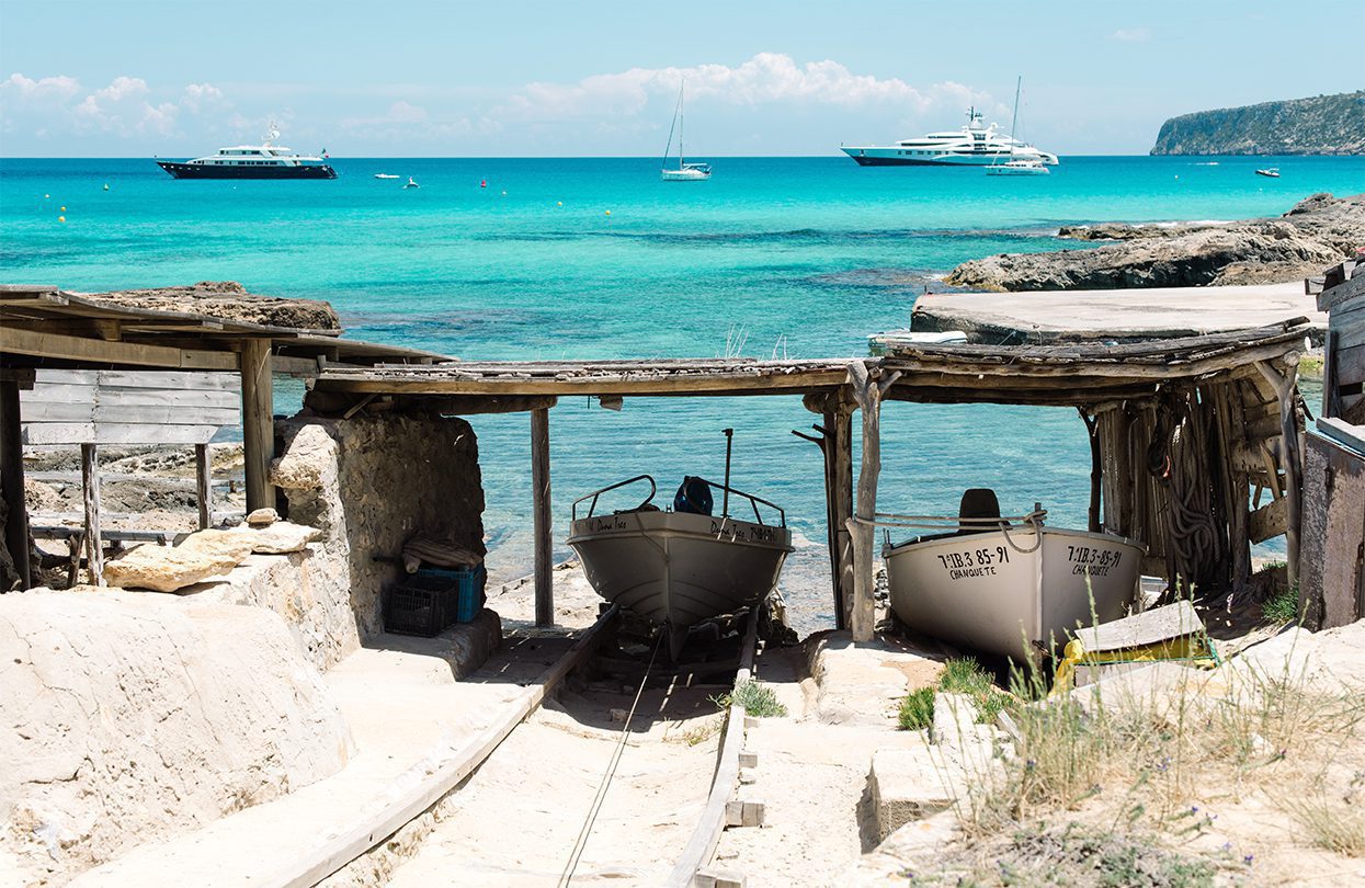 Fishing huts at Cala Moli