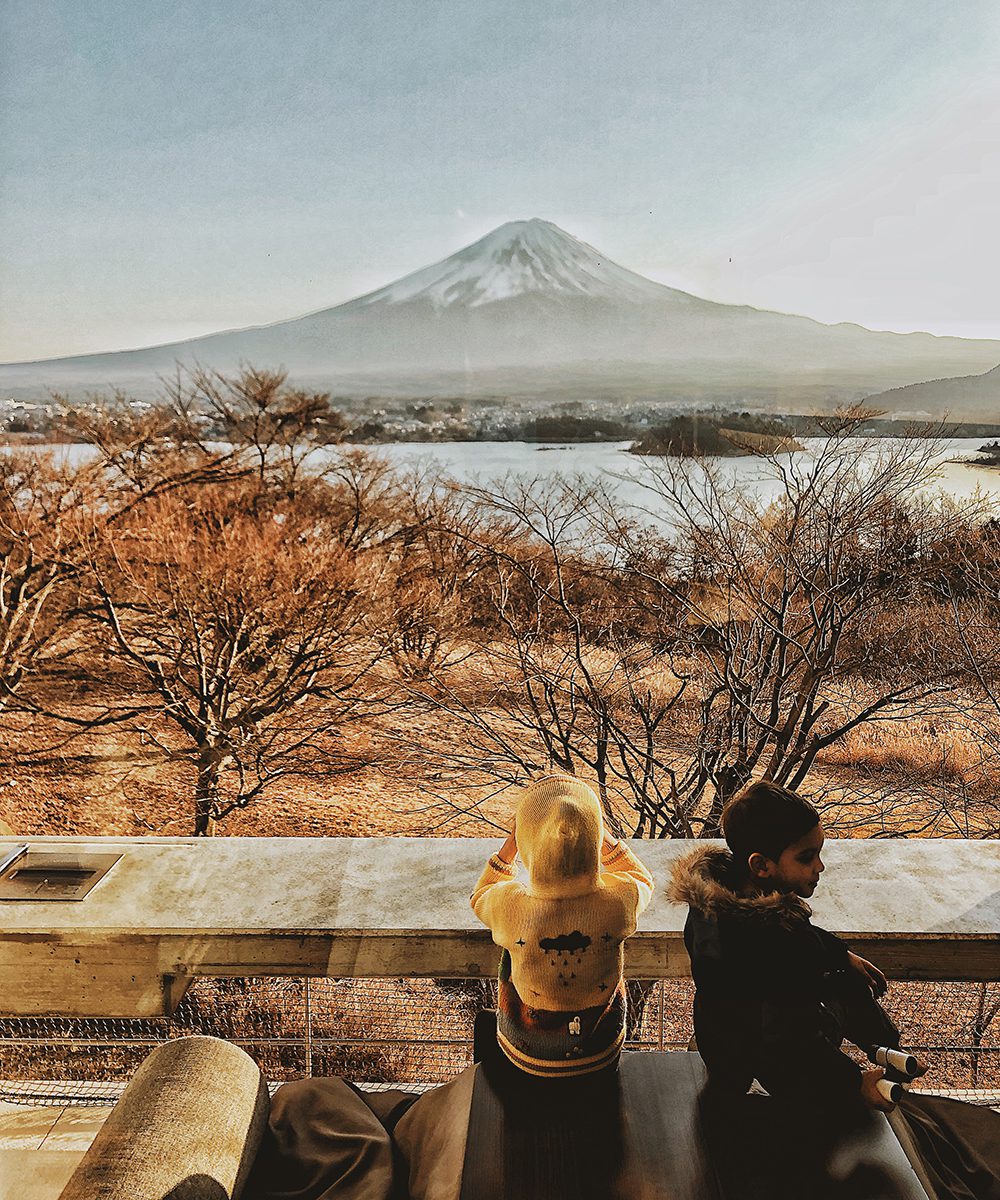 Private outdoor terrace of your cabin at Hoshinoya Fuji