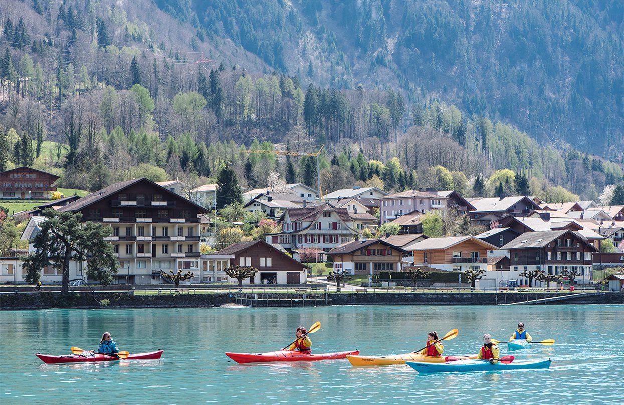 Kayaks on the lake