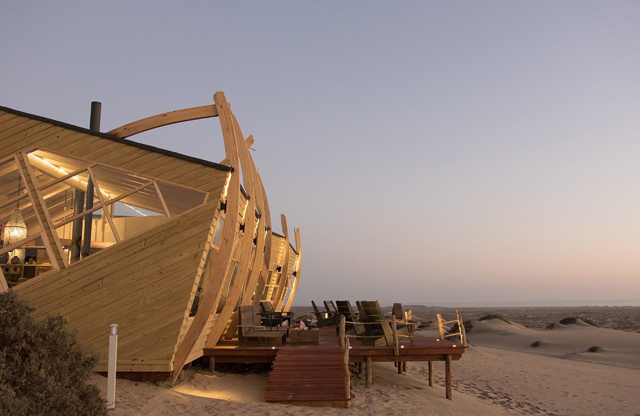 Sleep in the vast open desert at Shipwreck Lodge