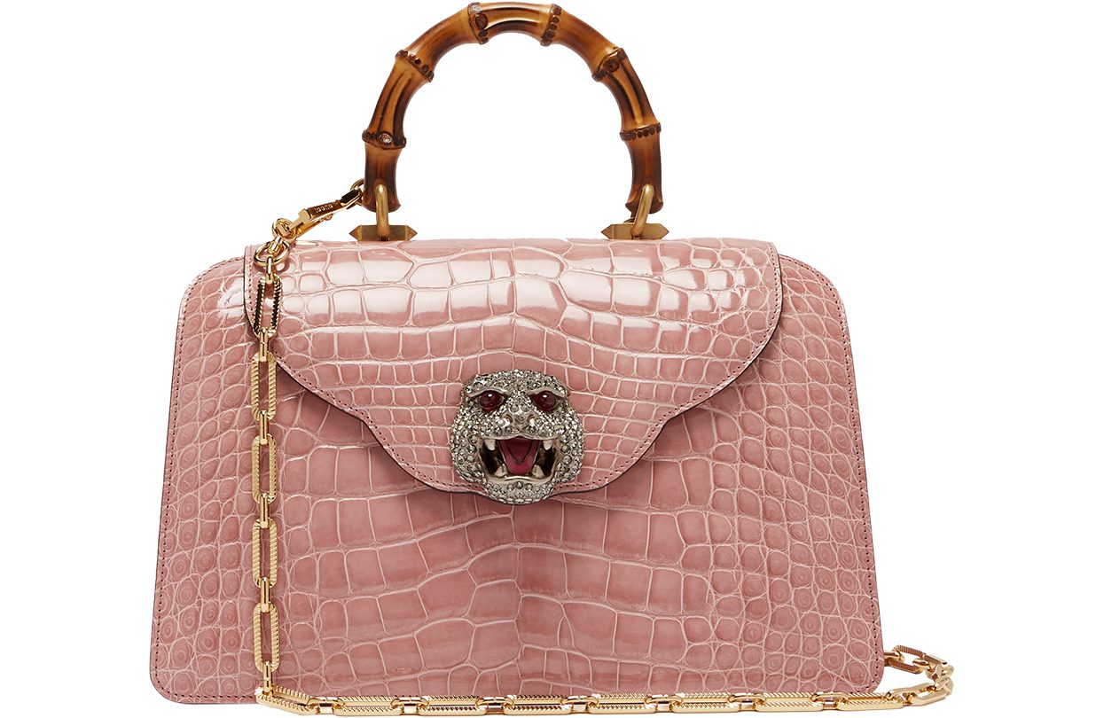 Gucci Thiara Bamboo Handle Crocodile Leather Bag at Matchesfashion