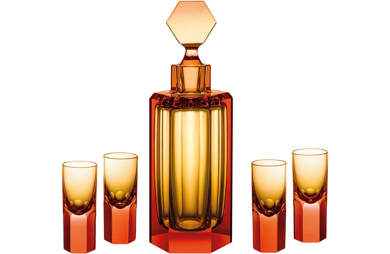 Hexagonal Liqueur set in Amber Crystal at asprey.com