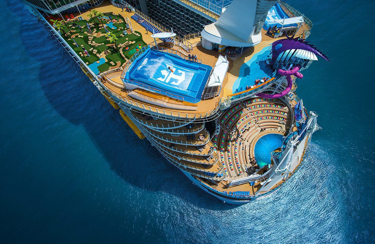 Symphony of the Seas aerial, photo credit Royal Caribbean International