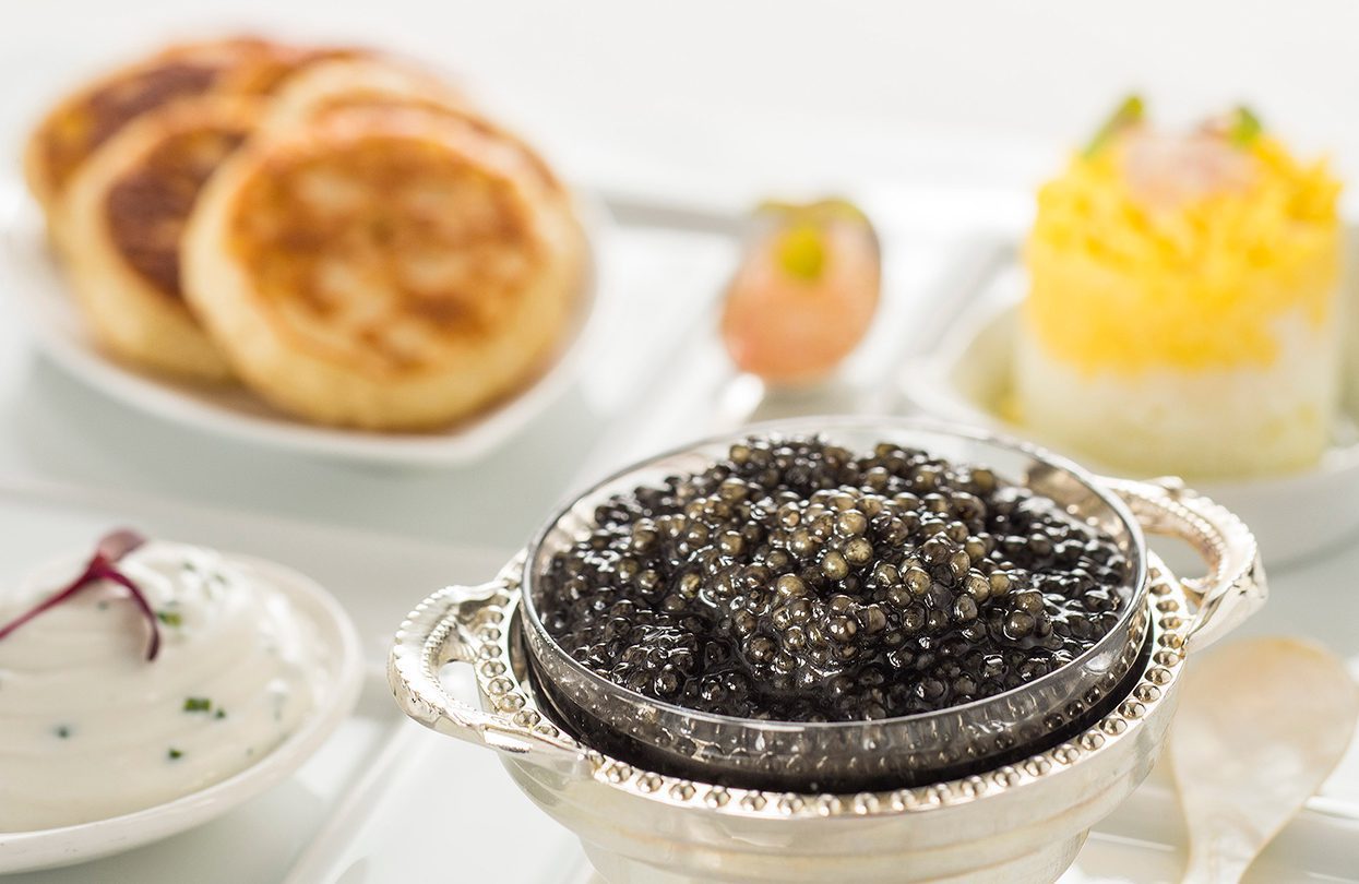 Special caviar selections are offered a-la-carte at Remy by Matt Stroshane