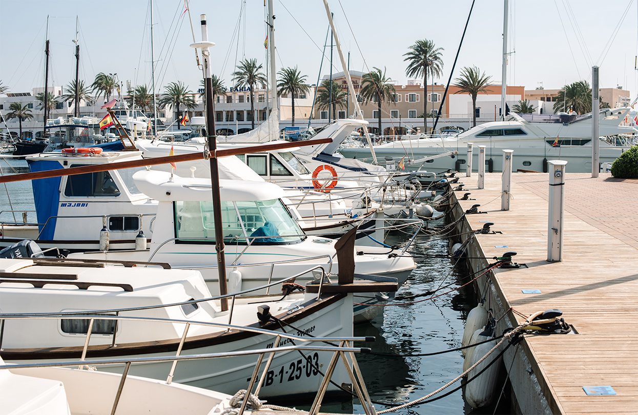 Port of Formentera and landscape of the Faro