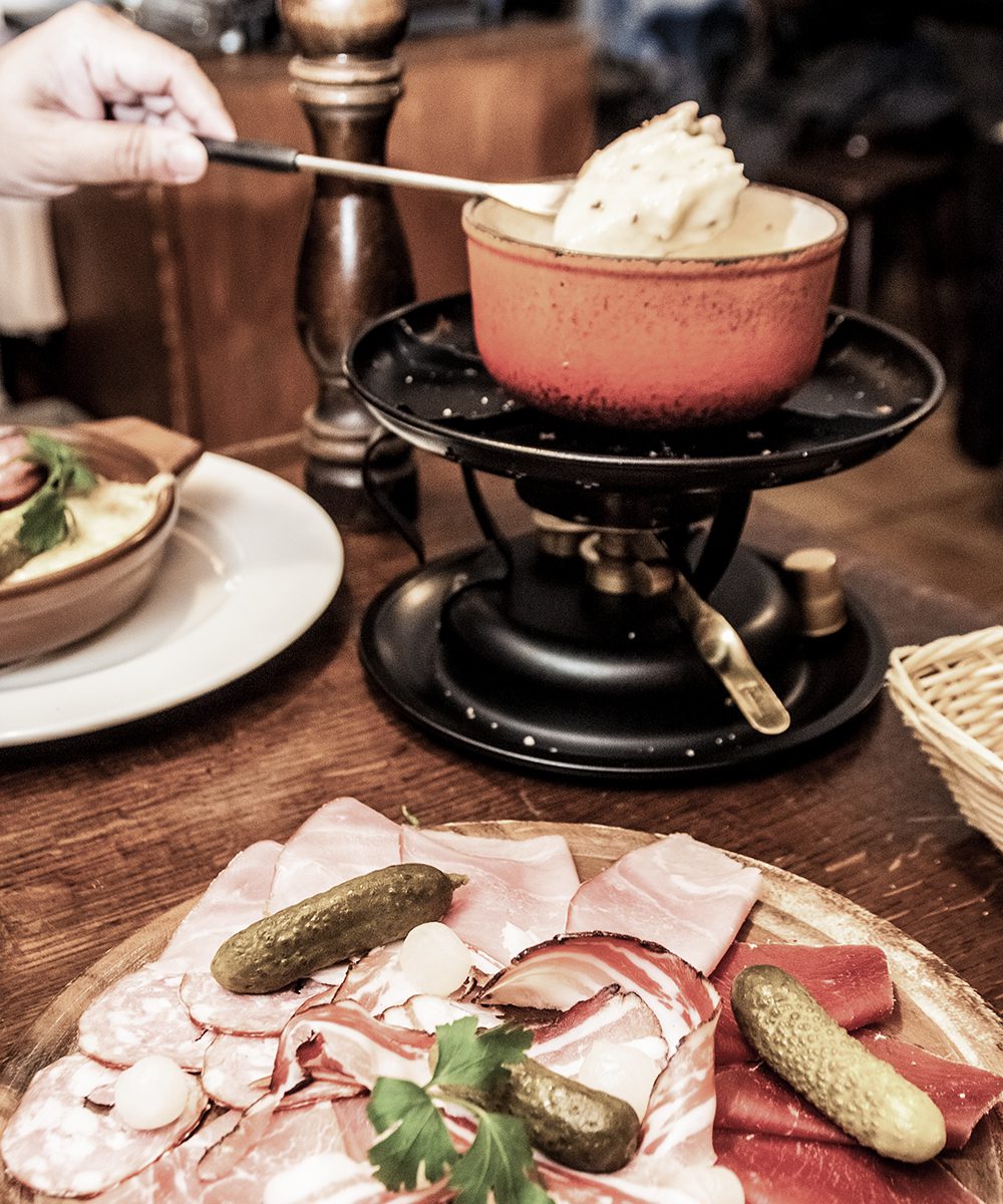 La Pinte Besson, Lausanne’s oldest restaurant, serves classic Swiss fondue