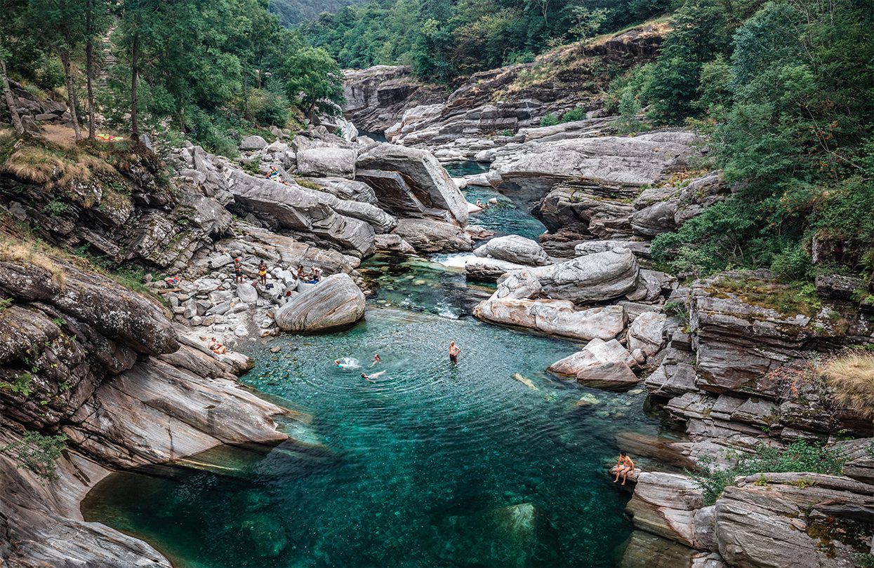 Val Verzasca is home to beautiful blue swimming holes