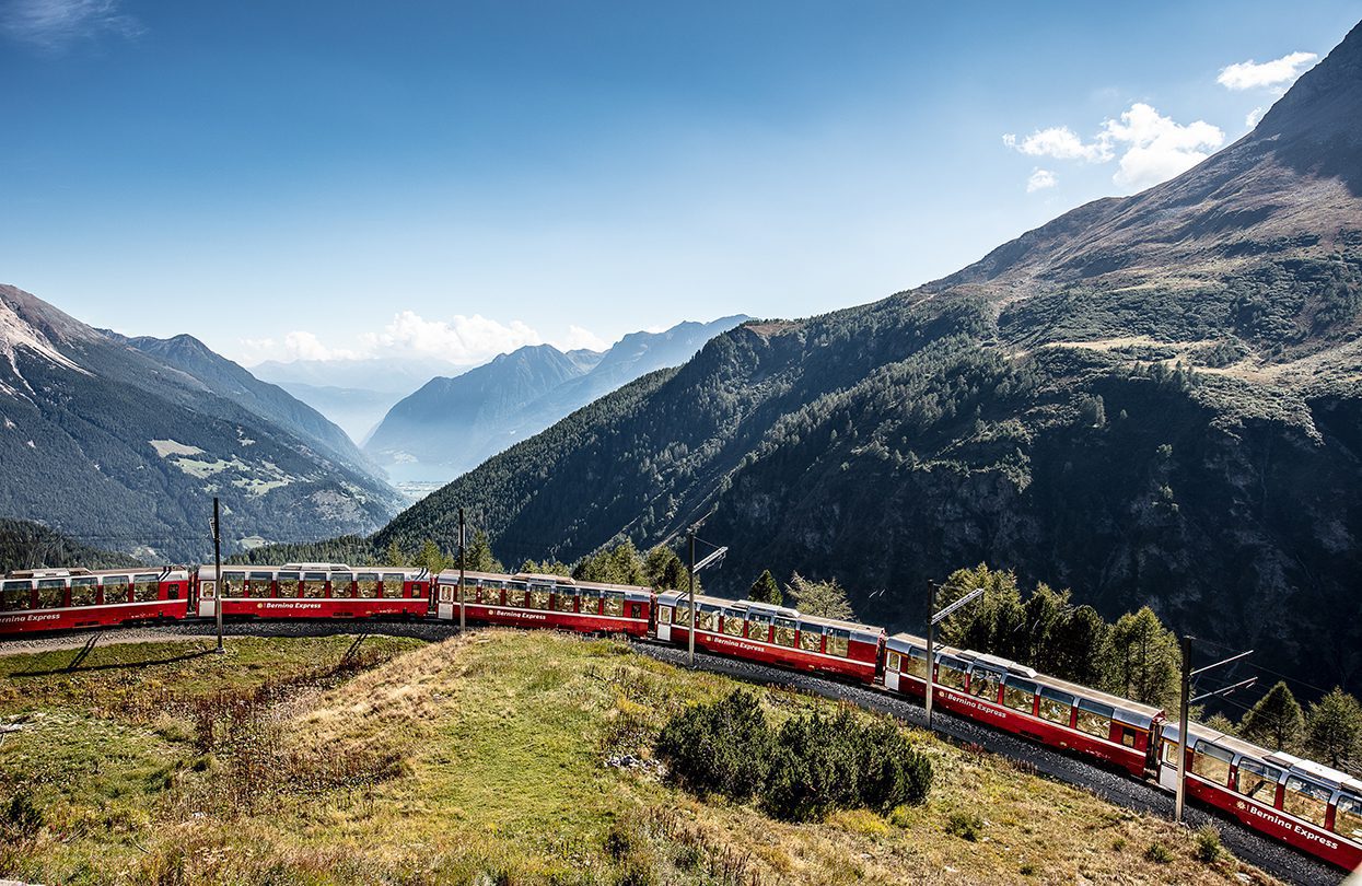 Bernina Express at Alp Gruem