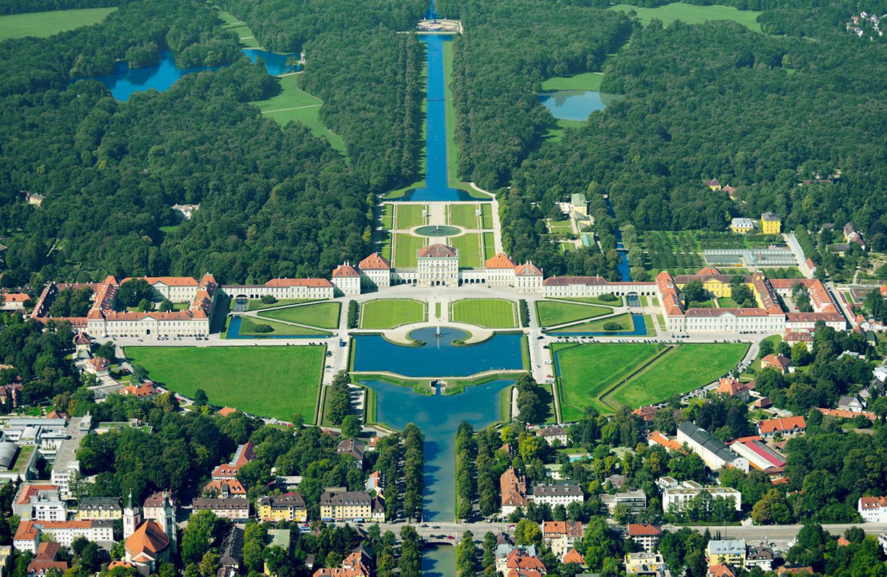 Aerial view of Nymphenburg Palace, Munich