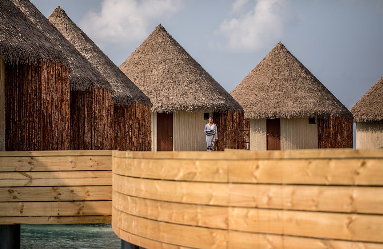 Relax in the serene thatched huts of the InterContinental Maldives Spa