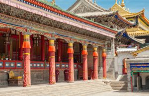 Kumbum Monastery in Qinghai Province - Tibetan Buddhist monastery founded in 1583 ranks second only to Lhasa in importance, by Rolf_52
