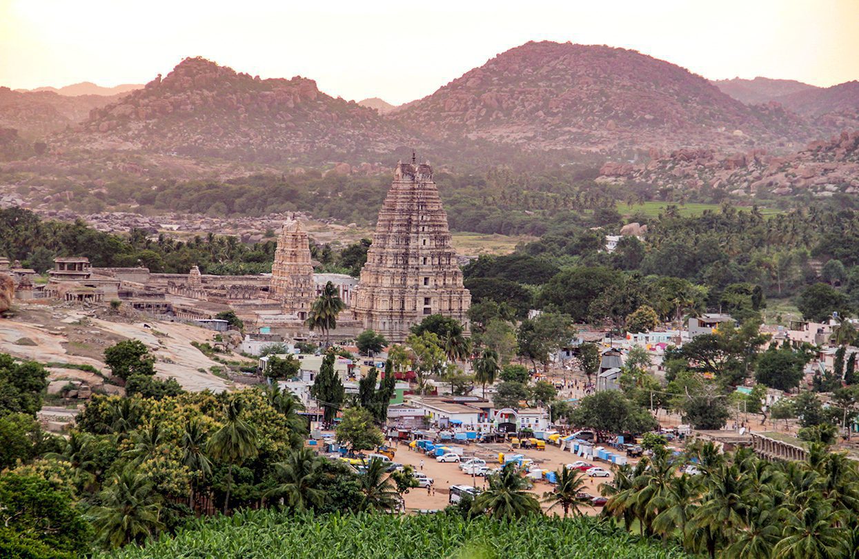 View of Virupaksha Temple from the top of Hemakuta Hill