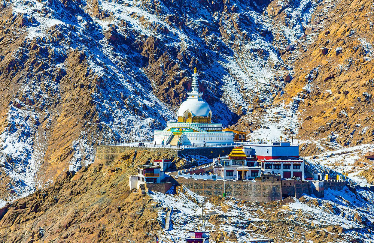 Shanti stupa is one of the ancient and oldest stupas located in Leh city (image by Ultimate Travel Photos)
