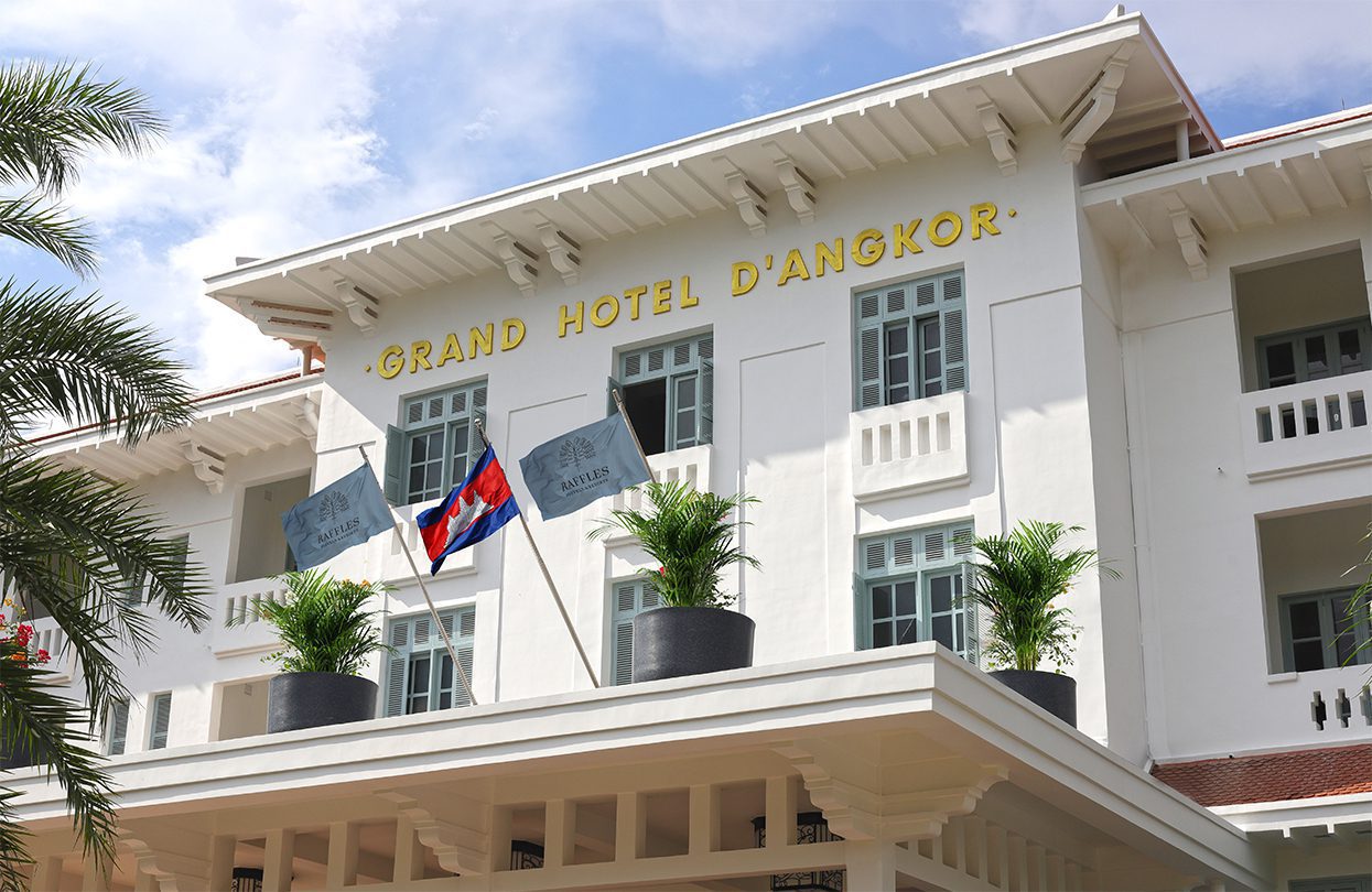Raffles Hotel Grand d’Angkor’s graceful colonial façade’s refreshed look after restoration