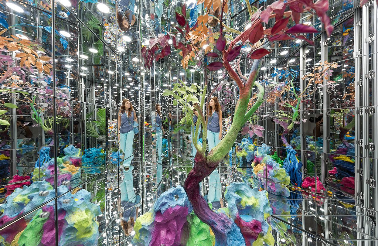 Labyrinth of mirrors and a variety of plants installations, Noahs Garden II by Deng Guoyuan during Singapore Biennale 2016