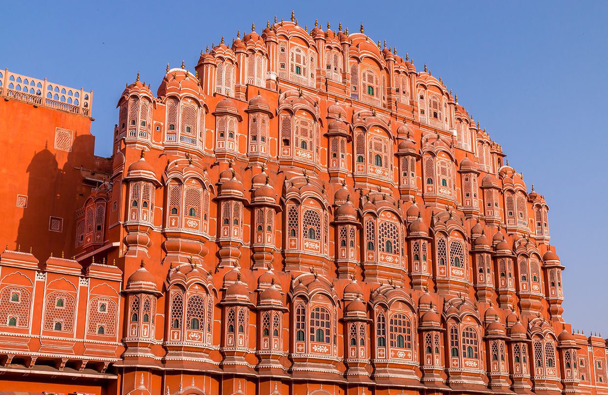 Made with the red and pink sandstone, the Hawa Mahal palace sits on the edge of the City Palace, Jaipur, by deepak bishnoi