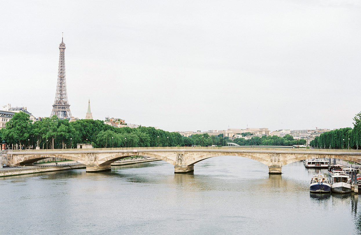 The Tour Eiffel rises behind the Pont d’Iéna, photo by Analui