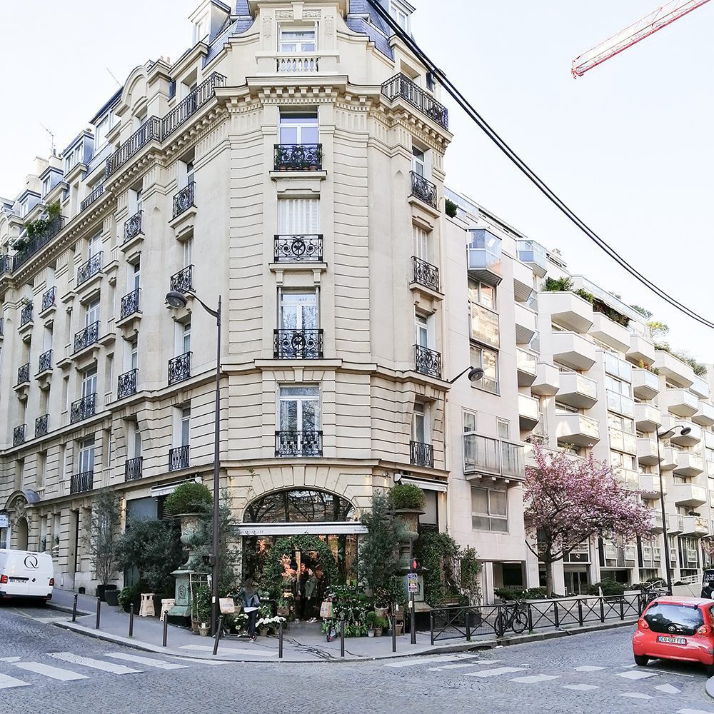 A flower shop in central Paris filled with exotic flowers