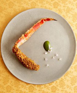 King Crab Leg one of the 26 courses of the degustation menu at Sichuan Moon