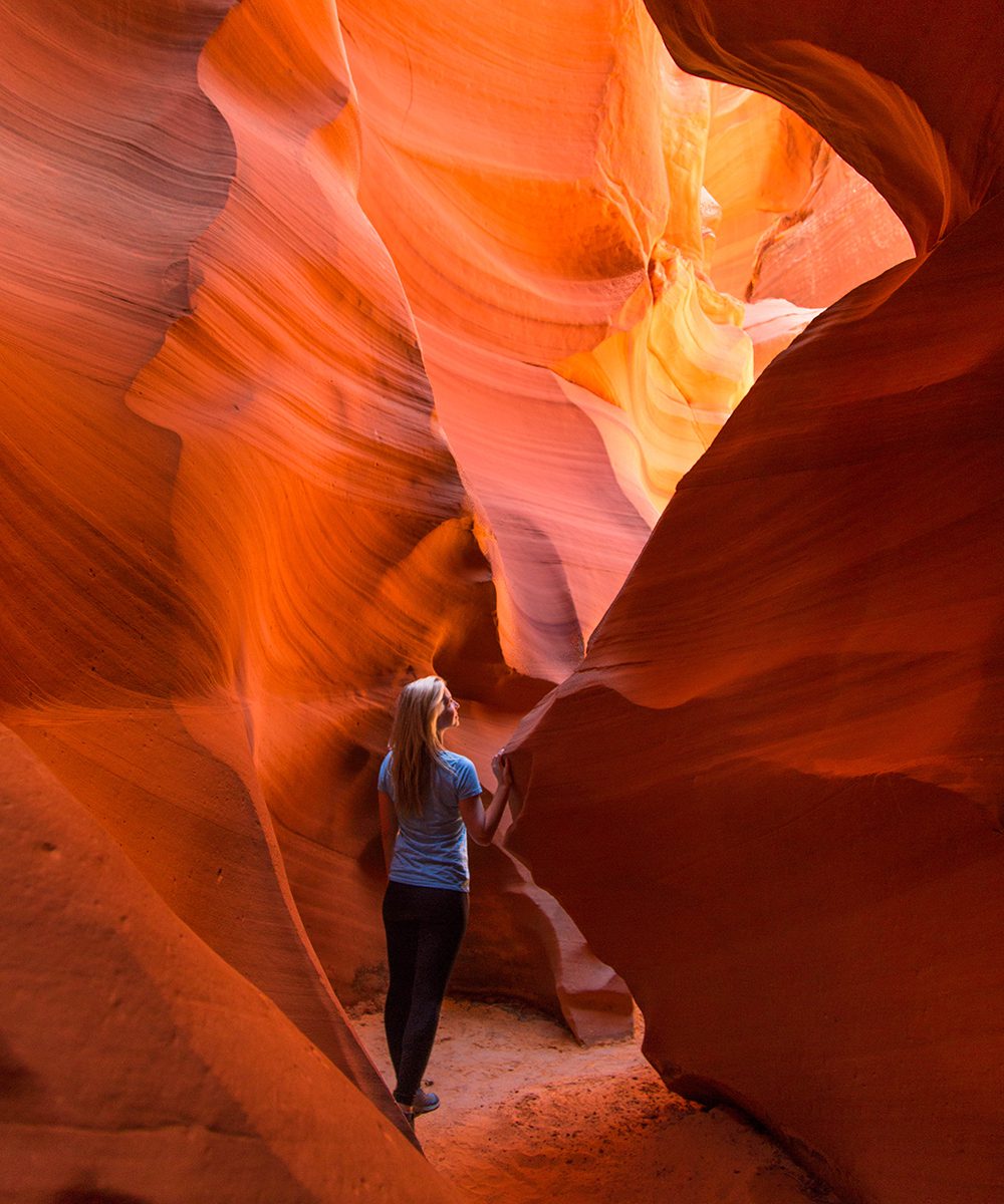 Visiting a section of Antelope Canyon, by Megan Snedden