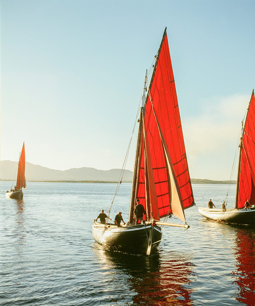 Galway traditional sailing boats in Betraboy Bay
