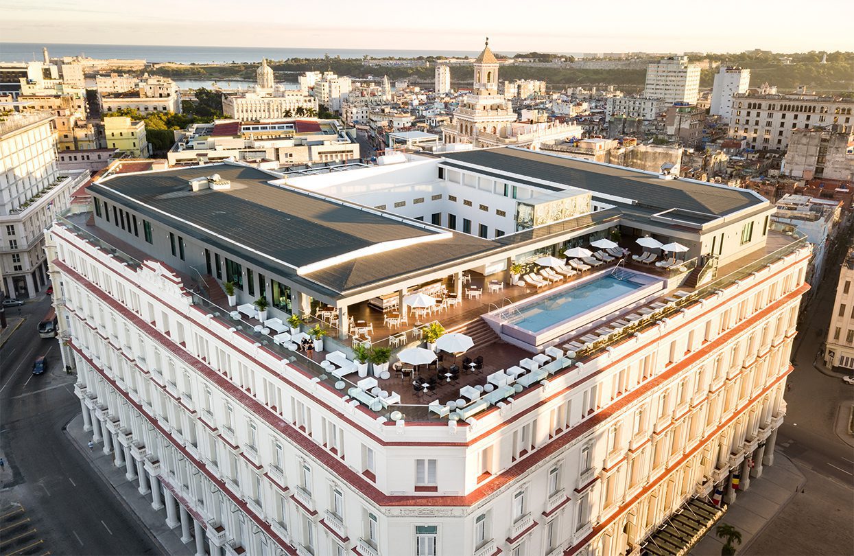 City views from the rooftop pool of Gran Hotel Manzana Kempinski La Habana