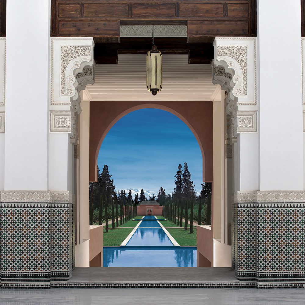 Garden and mountain views at The Oberoi Marrakech