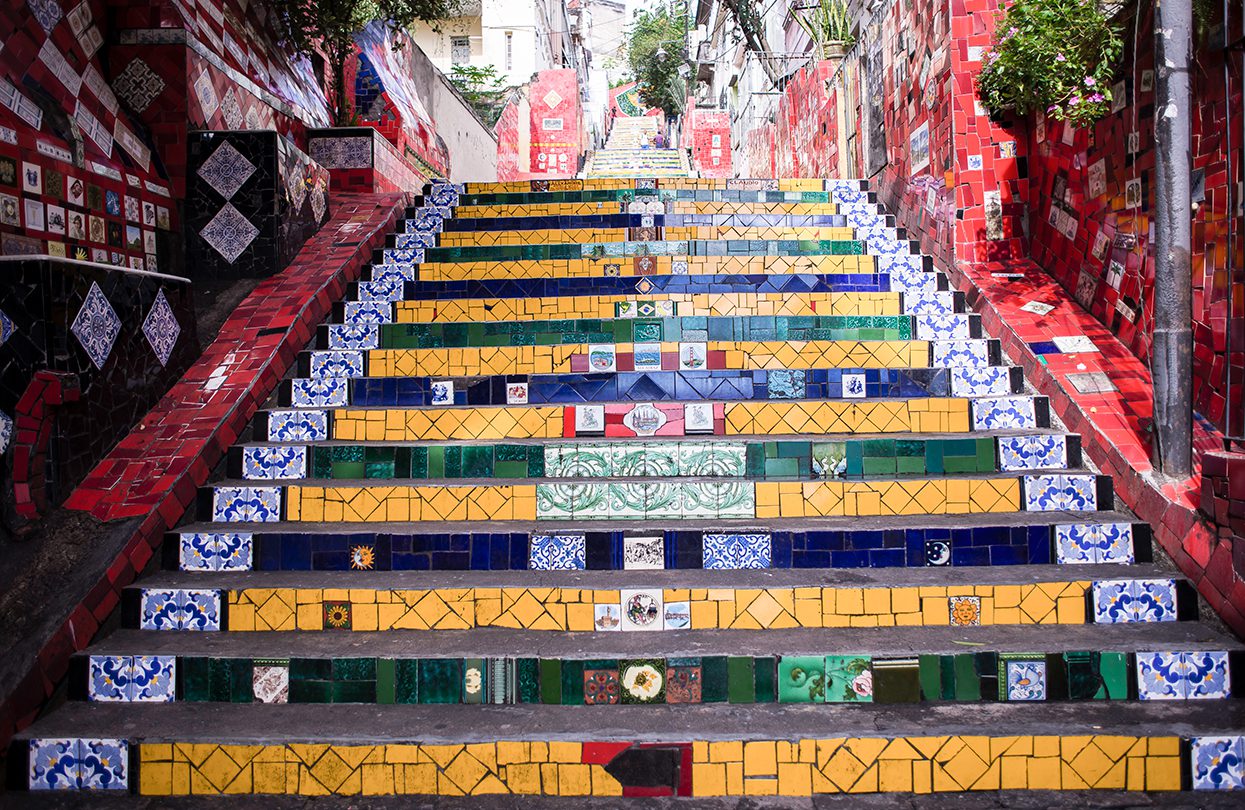 Escadaria Selarón, also known as the ‘Selaron Steps’, a set of world-famous steps
