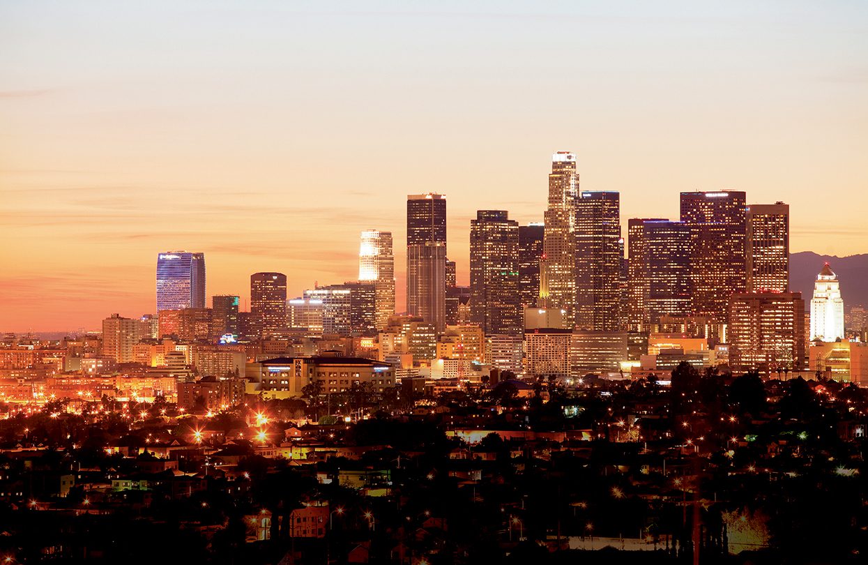 Bright lights, big city, DTLA delivers a nightly burst of lit skyscrapers and apartment blocks