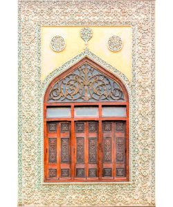 Intricate stucco work on one of two windows that flank the Durbar Hall, image credit Rohit Sarma