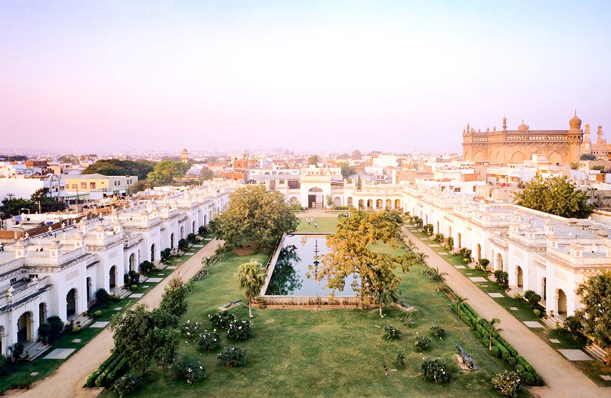 Views of Mecca Masjid and Charminar from Chowmahalla Palace