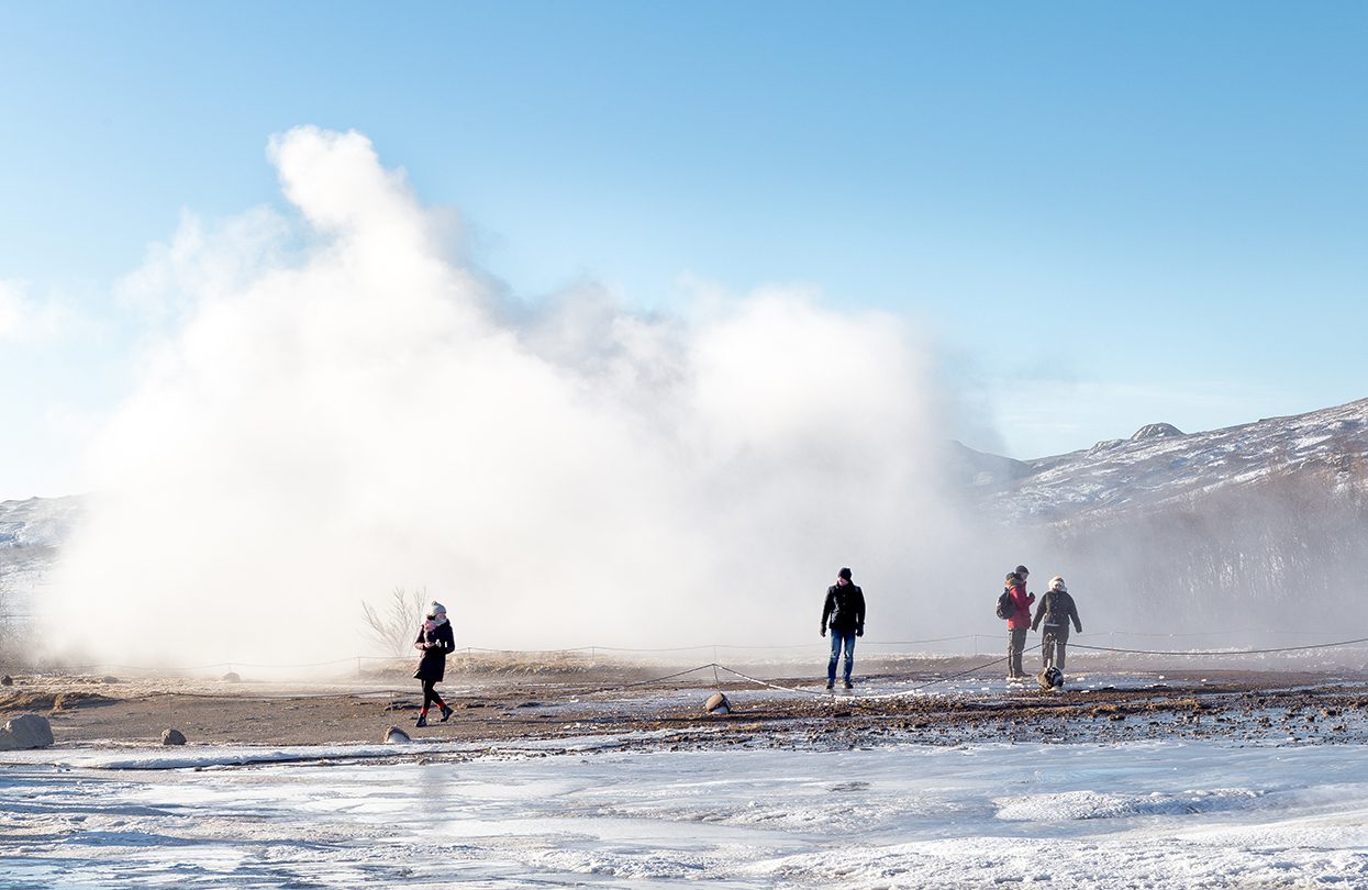 Geysir hot spring area, the spouts pumps boiling water, some ten to thirty metres into the air