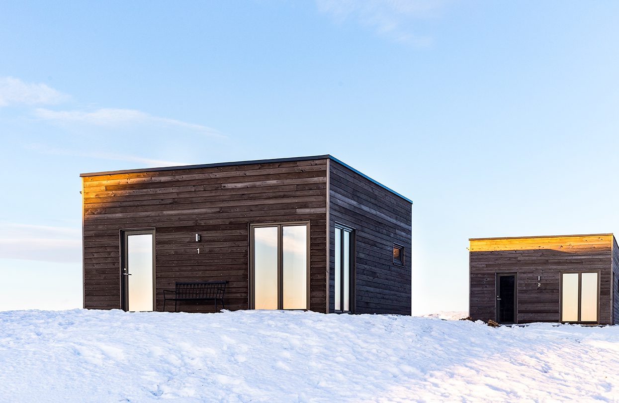 The remote Heima Holiday Homes is made up of functional modern cabins in the south of the country