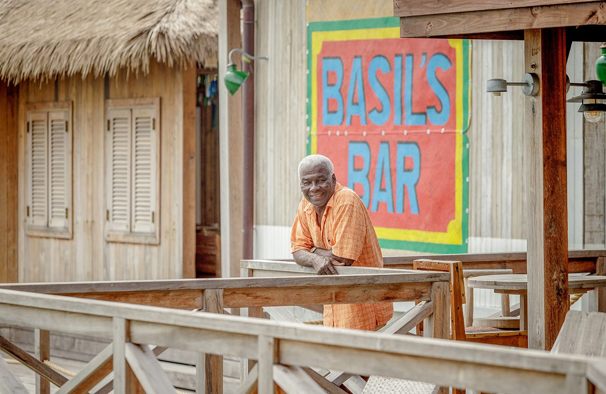 Philanthropist and namesake of Basil’s Bar, Basil Charles is a beloved figure on the island