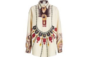 Etro Cactus-Print Oversized Silk-Blend Shirt