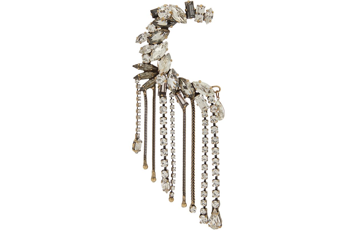 Julie De Libran Fringed Crystal-Embellished Ear Cuff