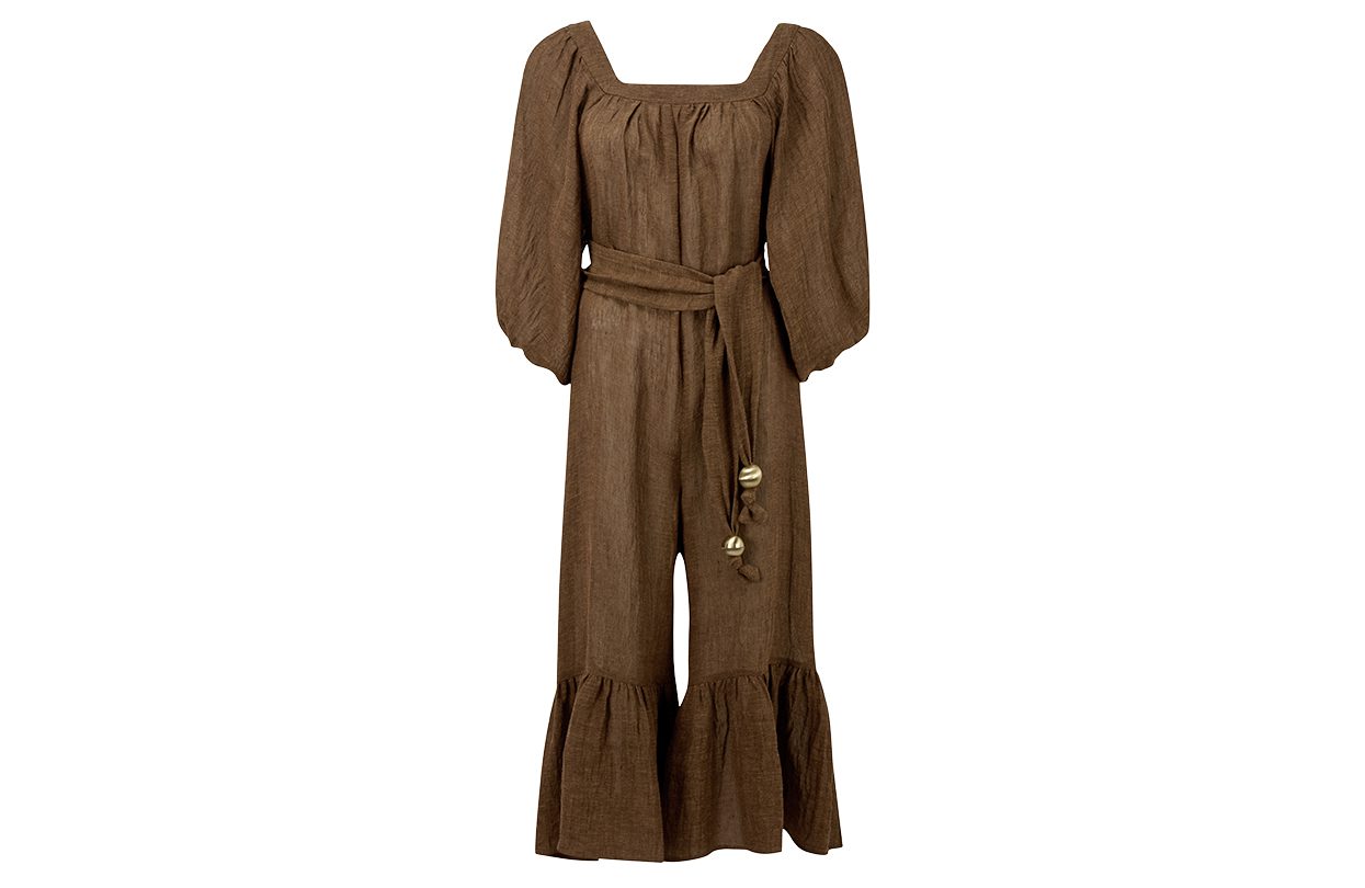 Lisa Marie Fernandez Laure Mocha Organic Linen Jumpsuit 04