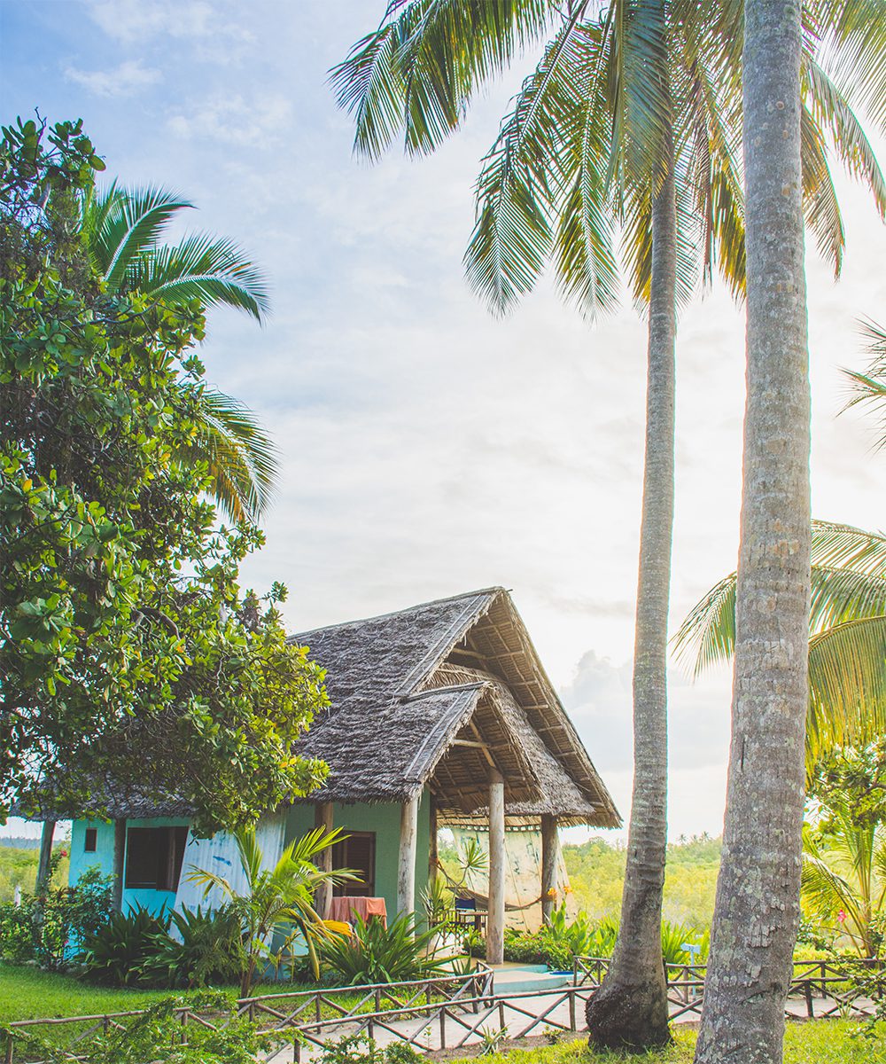 Mafia Island - Hammocks adorn every entrance at Butiama’s beach bungalows