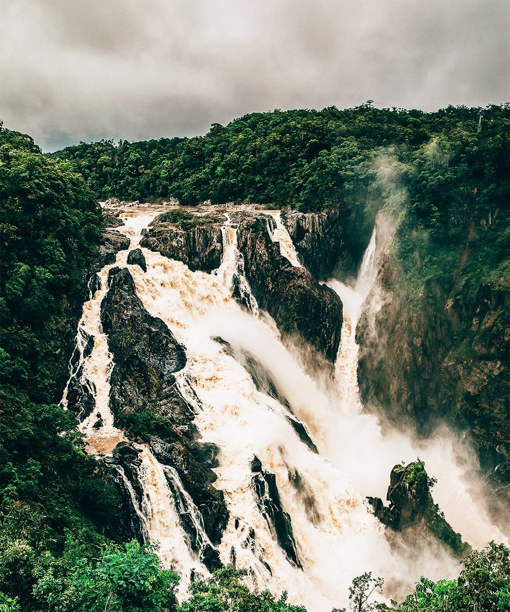 The Barron Falls, a stop on the Kuranda Scenic Railway, photo by Tourism and Events Queensland
