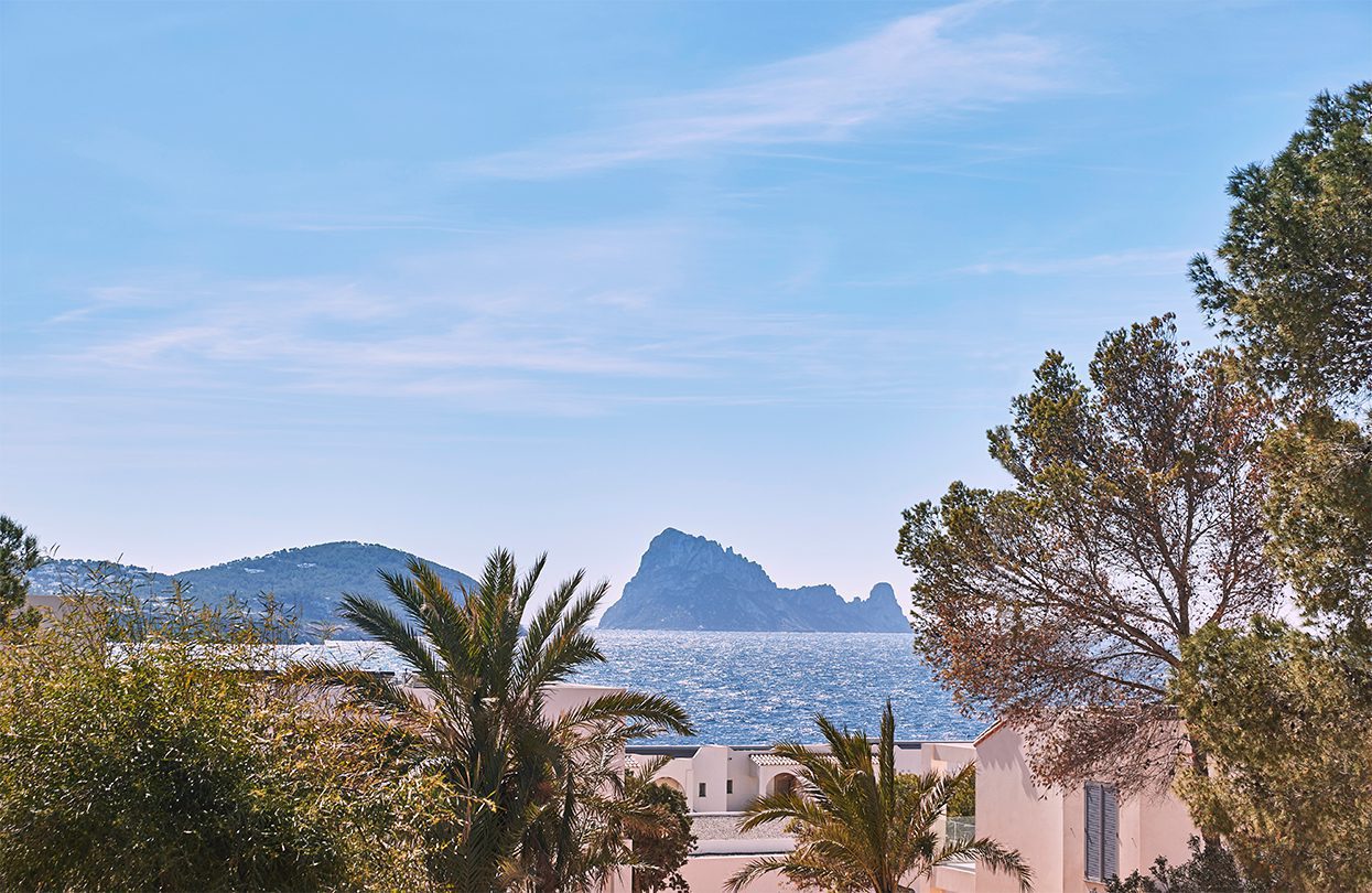 The monumental Es Vedra looking out of the sea