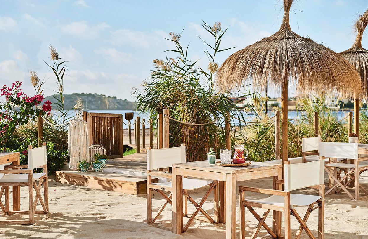 Feet in the sand dining at Chambao, Nobu Hotel Ibiza Bay