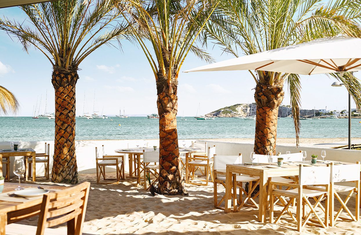 Under the trees at Nobu Hotel Ibiza Bay